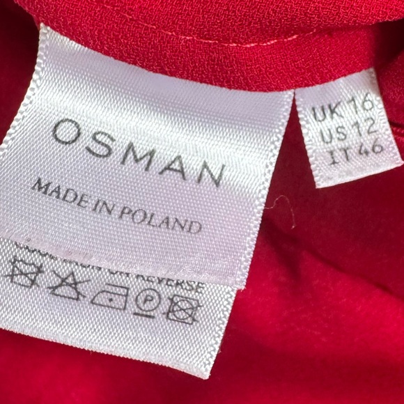 Osman Red Felix Ruffle Trousers layered wide leg high rise 12 - Picture 8 of 15